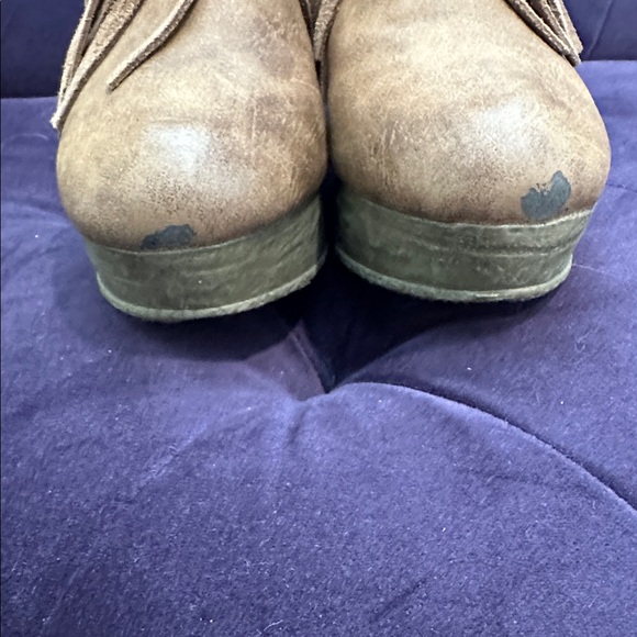 Sbicca Brown Fringe Wedge Ankle Boots - Picture 9 of 9